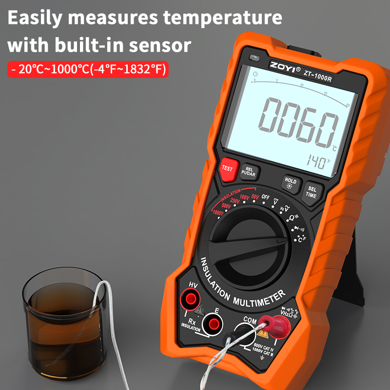 اندازهگیری دما با مولتیمتر زویی ZT-1000R