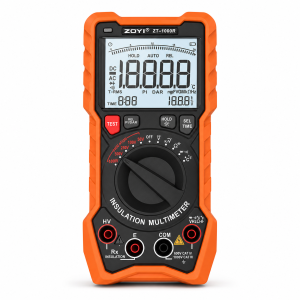 تستر مقاومت عایقی و مولتیمتر دیجیتال ZOYI ZT-1000R با پسزمینه سفید
